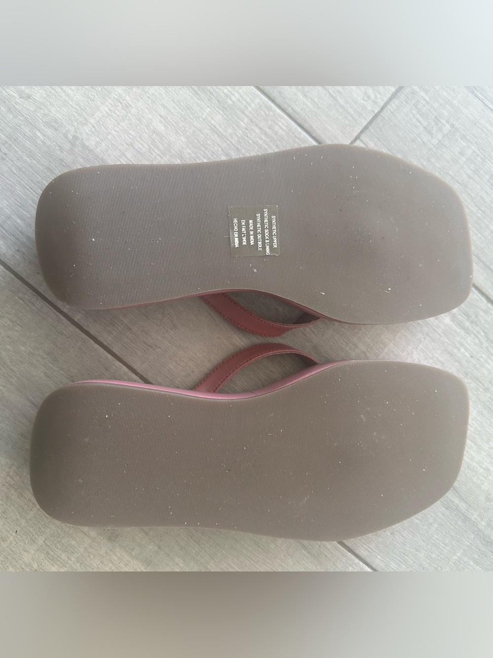 Seychelles Rose Pink Platform Flip-Flops urban renewal thong wedge sandal sz 6.5 - Picture 6 of 6